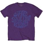T-shirts violets en coton à manches courtes Rolling Stones à manches courtes Taille M look fashion pour homme 