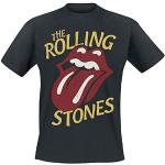 T-shirts noirs à manches courtes Rolling Stones à manches courtes à col rond Taille XL look fashion pour homme 