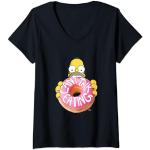 T-shirts noirs à manches courtes Les Simpson Homer Simpson Taille S classiques pour femme 