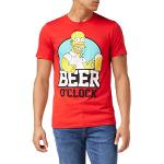 The Simpsons Beer O Clock T-Chemise, Rouge (Red Red), M Homme