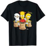T-shirts noirs à manches courtes Les Simpson Bart Simpson Taille S look fashion pour homme 