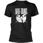 T-shirts noirs en coton à manches courtes Wu-Tang Clan à manches courtes Taille M look Hip Hop pour homme 