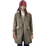 thecostumebase Exact Jack Sparrow Manteau Veste de Costume Pirate M/L/XL (XL) Marron