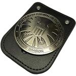 thecostumebase The Agents of Shield S.H.I.E.L.D. Badge avec porte-badge en cuir métallique