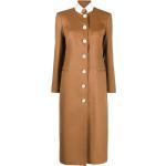 Manteaux en laine marron en viscose à manches longues à col montant Taille XS pour femme en promo 