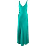 Robes de soirée longues vert émeraude en satin maxi à col en V Taille XL pour femme 