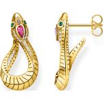 Boucles d'oreilles Thomas Sabo blanches en or jaune à motif serpents en argent pour femme 