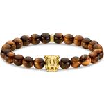 Bracelets de perles Thomas Sabo marron en or jaune à perles à motif tigres pour femme 