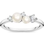 Bagues argentées à perles en perle pour femme 