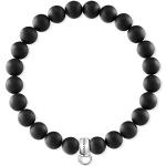 Bracelets en jonc Thomas Sabo noirs en argent à perles look fashion pour femme 
