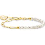 Bracelets de perles Thomas Sabo blancs en plaqué Or à perles gravés pour femme 