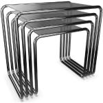 Tables basses gris acier en acier en lot de 4 bauhaus 