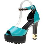 Sandales à talons bleues en caoutchouc Pointure 34 look fashion pour femme 