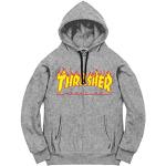 THRASHER Flame Logo T-Shirt pour Homme M Gris