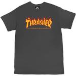 THRASHER Flame T-Shirt pour Homme XL Gris Anthracite