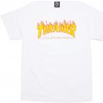 Thrasher t shirt flame logo white