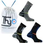 Thyo - Lot de 3 paires de mi-chaussettes La Double® Trek en fils recyclés - couleur - Noir - Pointure - 43-44