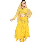 Hauts de danse orientale jaunes à volants Tailles uniques look fashion pour femme 