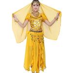 Danses orientales jaunes à sequins Tailles uniques look fashion pour femme 
