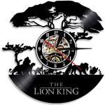 Horloges silencieuses à rayures en vinyle à motif lions Le Roi Lion modernes 