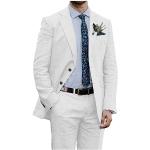 Vestes de costume de mariage saison été blanches Taille XL look casual pour homme 