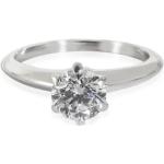Bagues de fiançailles en diamant de mariage Tiffany & Co. grises en platine en diamant seconde main 