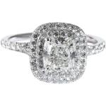 Bagues Tiffany & Co. grises en platine à perles en perle en diamant Halo seconde main 