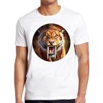T-shirts à imprimés en coton à motif tigres Jurassic Park bio éco-responsable look fashion pour femme 