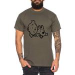 Tim T-Shirt pour Homme Cool Struppi Fun Shirt, Größe2:Large, Farbe2:Kaki