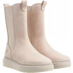 Boots Chelsea Timberland beiges en cuir à élastiques pour femme en promo 