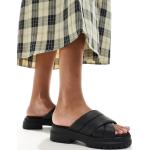 Sandales plates Timberland noires en caoutchouc à bouts ouverts Pointure 38 pour femme 