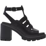 Sandales à talons saison été Timberland noires en cuir Pointure 41 avec un talon de plus de 9cm pour femme 