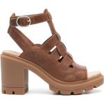 Sandales à talons Timberland marron en cuir de veau à bouts ouverts à boucles Pointure 39 look fashion pour femme 