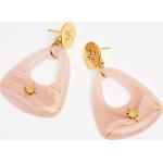 Boucles d'oreilles triangle roses en acier 