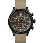 Montres-bracelet Timex beiges à quartz look fashion chronographes pour homme 