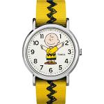 Montres Timex Weekender marron Snoopy Charlie Brown look fashion pour homme 