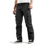 Pantalons cargo Timezone Benito noirs en toile avec ceinture W33 look fashion pour homme 