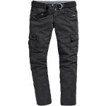Pantalons cargo Timezone noirs en toile avec ceinture W36 look fashion pour homme 