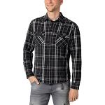 Chemises Timezone noires à carreaux en flanelle à carreaux col kent Taille S look casual pour homme 