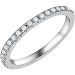 Alliances de mariage argentées en or blanc 14 carats en diamant Taille 50 look fashion pour femme 