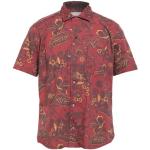 Chemises hawaiennes Tintoria Mattei 954 rouge bordeaux en coton à manches courtes Taille S classiques pour homme 