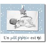 TITOUTAM - Cadre photo bébé à poser un petit prince est né bleu