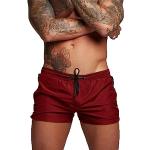 Boxers de bain rouges en fil filet Taille L look fashion pour homme 