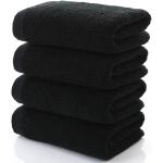 Serviettes de bain noires en tissu 70x140 