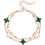 Bracelets porte-bonheurs roses en or rose 18 carats look fashion pour enfant 