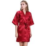 Peignoirs en satin de demoiselle d'honneur rouges en satin Taille XL look fashion pour femme 