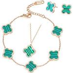Bracelets verts en or rose en acier 18 carats look fashion pour femme 