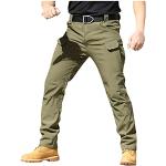 Pantalons de randonnée d'automne kaki en velours Taille M plus size look fashion pour homme 