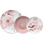 Assiettes plates roses en porcelaine diamètre 19 cm 