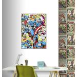 Toile imprimée Marvel Captain America Action 50 x 70cm Multicolore - multicolore